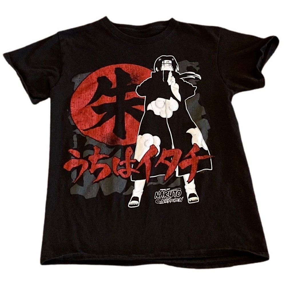 Naruto Shippuden Mens Graphic T-Shirt Anime Black 100% Cotton Ripple Junction S